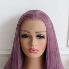 Iris-Purple Straight Synthetic 13x4 Lace Front Wig