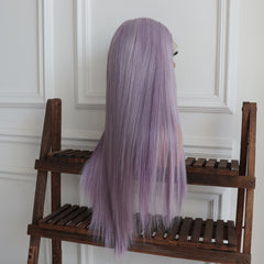 Faye-Light Purple Straight Synthetic 13x4 Lace Front Wig