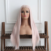 Lily-Snow Pink Synthetic 13x4 Lace Front Wig