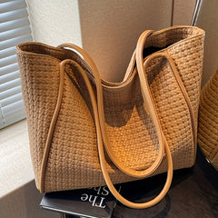 Large Capacity Women's Tote Bag Retro Fashion Simple Shoulder Bag