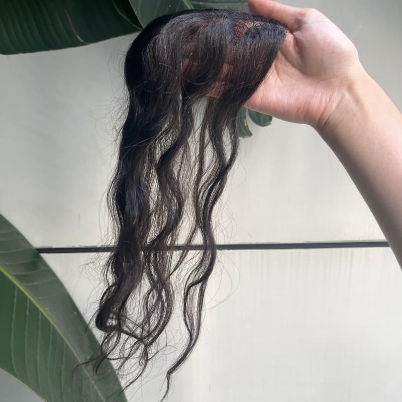 Natural wave black hair topper