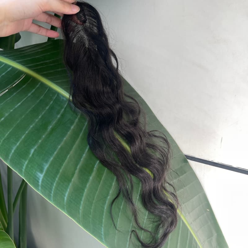 Full length wavy human hair topper