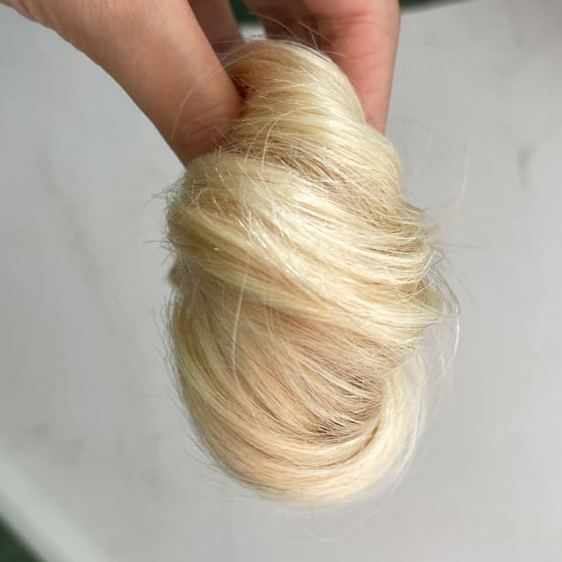 100% Human Hair Bun Scrunchie – 35g, #60 Blonde