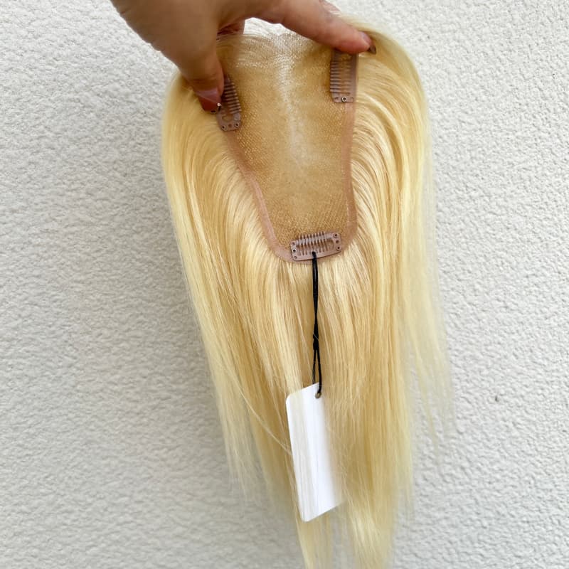 Clip-in attachment on 613 blonde hair topper