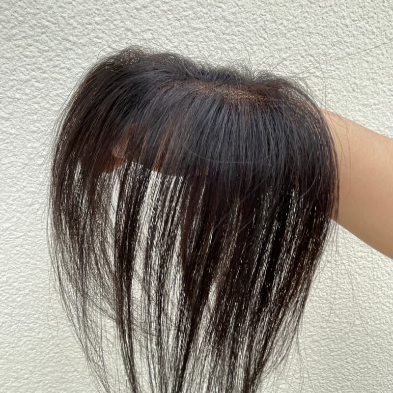 Natural Black Human Hair T-Lace Topper – 25 cm，Base 9 × 12 cm
