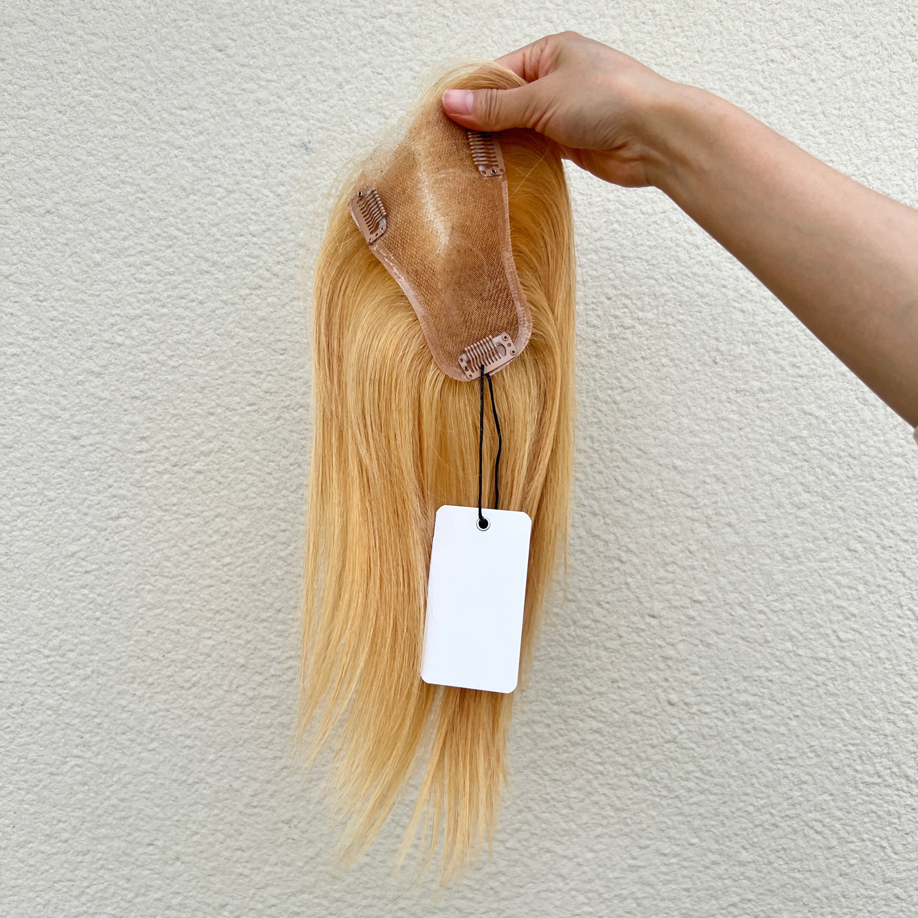 Color #27 Human Hair U-Shaped Topper, 25 cm, 9 × 14 cm Base