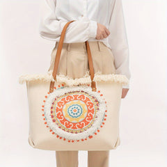 Beach Bag Ethnic Boho Tassel Tote Handbag