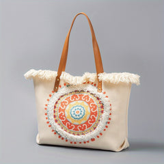 Beach Bag Ethnic Boho Tassel Tote Handbag