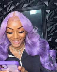 Purple Body Wave 13x4 Lace Frontal Wigs HD Lace Front Wigs Glueless Pre Plucked Wig