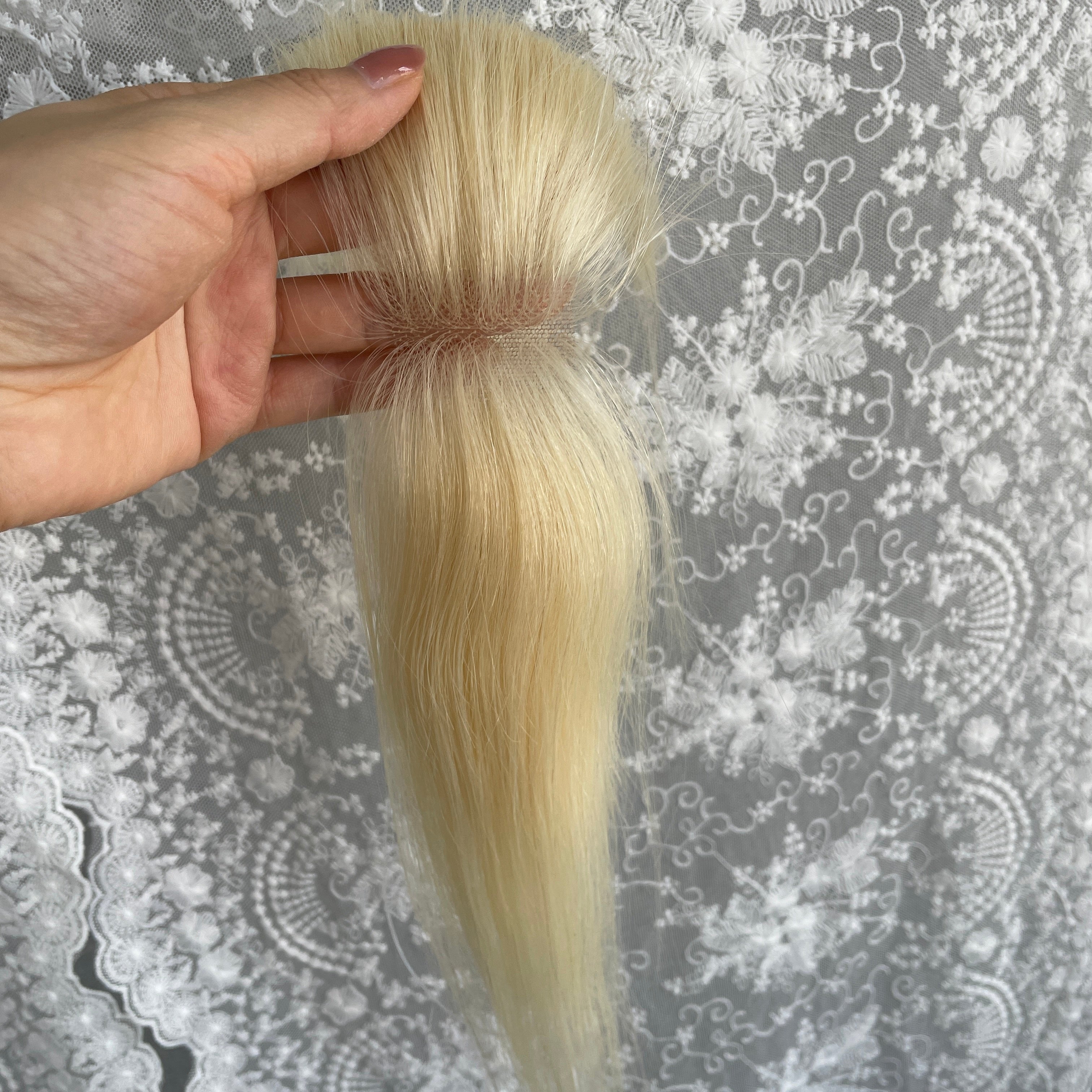 Natrahair 613 halo wire human hair topper, ultra-thin lace 10 x 3.5 cm, 25 cm hair - view 1