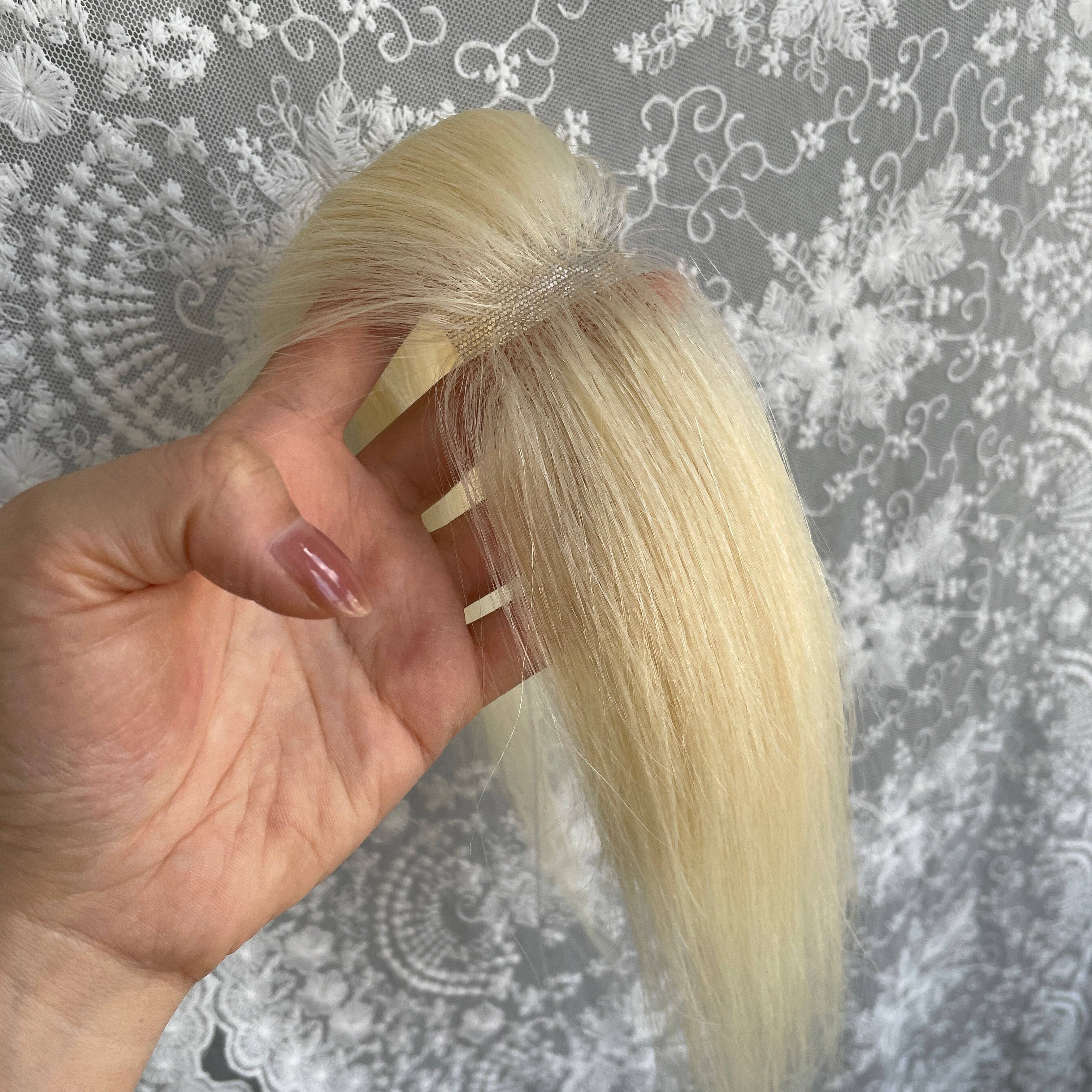 Natrahair 613 halo wire human hair topper, ultra-thin lace 10 x 3.5 cm, 25 cm hair - view 2