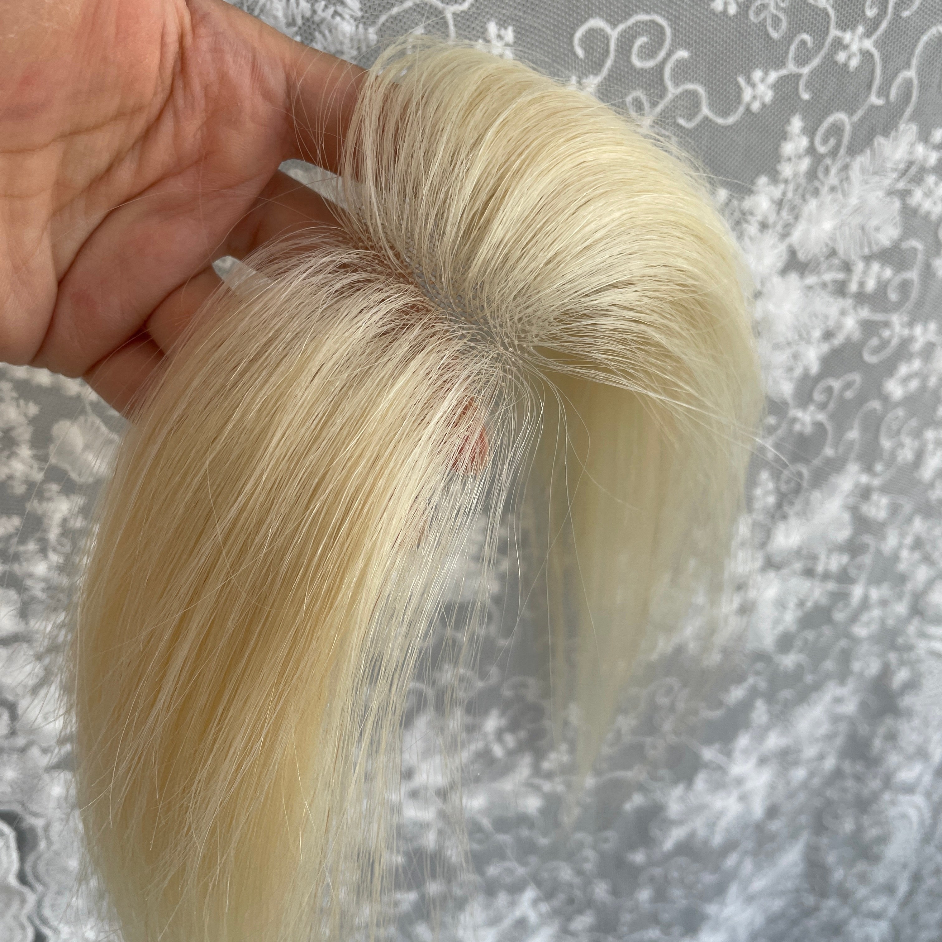 Natrahair 613 halo wire human hair topper, ultra-thin lace 10 x 3.5 cm, 25 cm hair - view 3