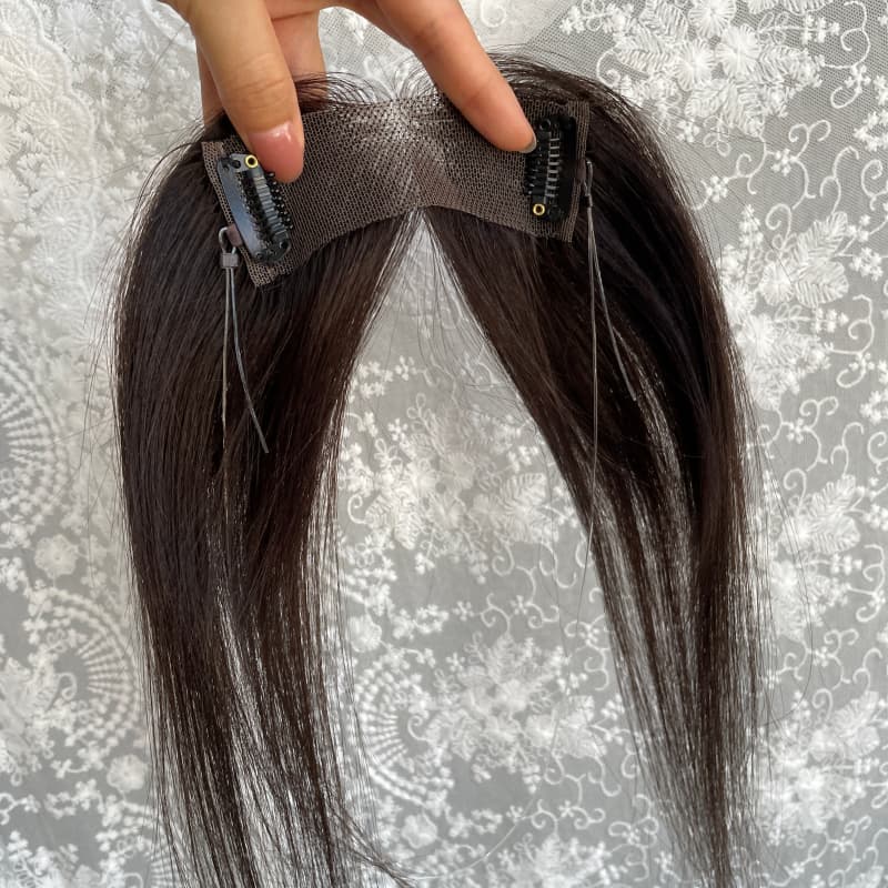 Natrahair Natrual Black halo wire human hair topper, ultra-thin lace 10 x 3.5 cm, 25 cm hair - view 10