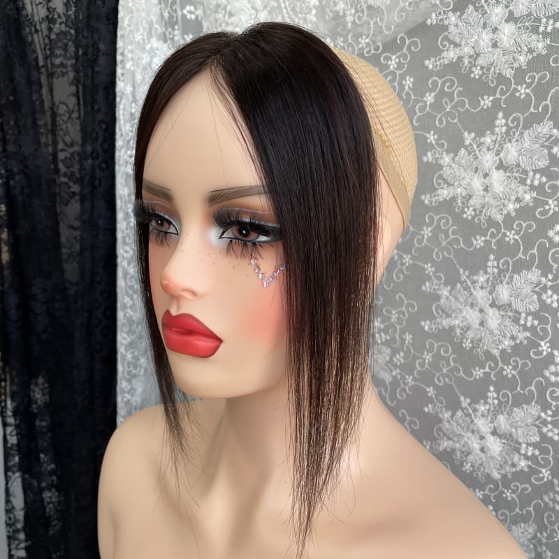 Natrahair Natrual Black halo wire human hair topper, ultra-thin lace 10 x 3.5 cm, 25 cm hair - view 3