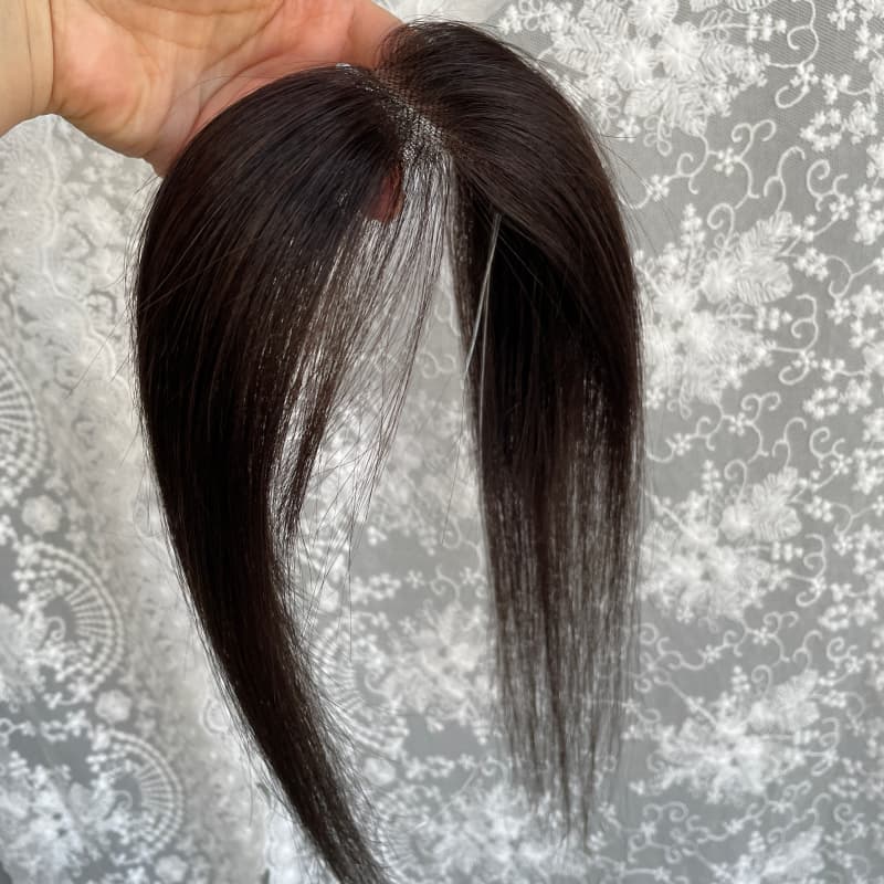 Natrahair Natrual Black halo wire human hair topper, ultra-thin lace 10 x 3.5 cm, 25 cm hair - view 5