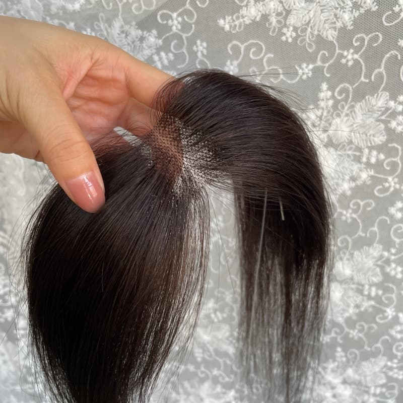 Natrahair Natrual Black halo wire human hair topper, ultra-thin lace 10 x 3.5 cm, 25 cm hair - view 8