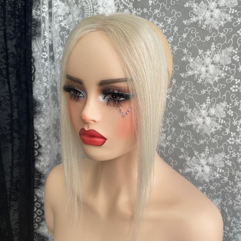 Original #60 halo wire human hair topper, 10 x 3.5 cm lace base, 25 cm hair, view 1