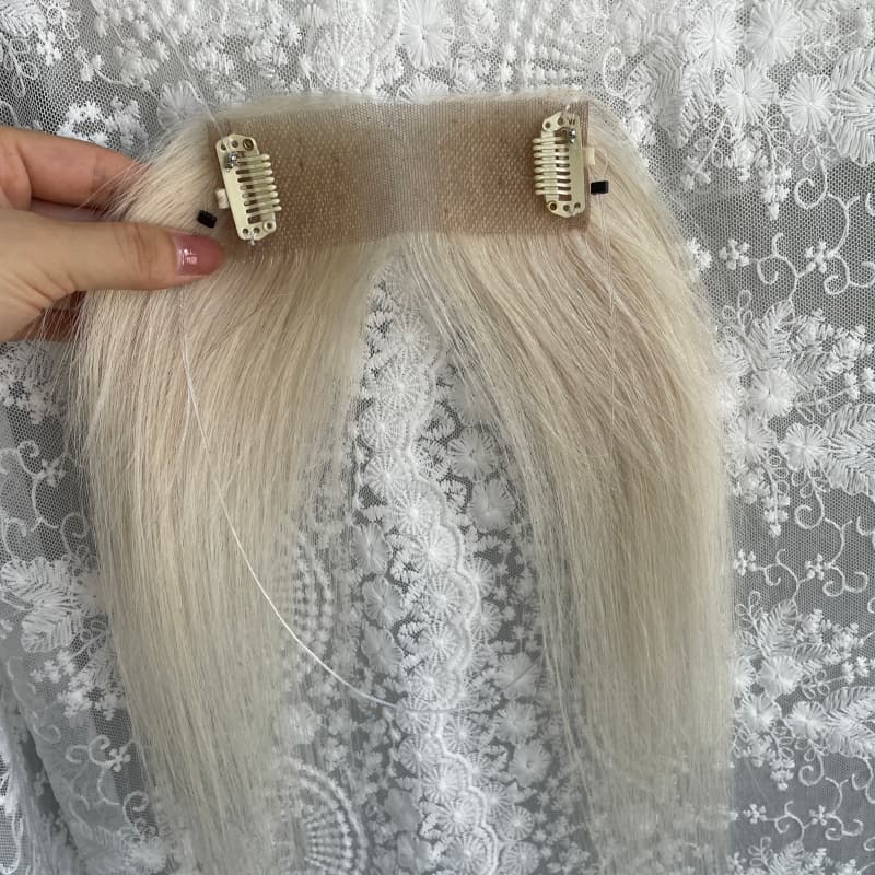 Original #60 halo wire human hair topper, 10 x 3.5 cm lace base, 25 cm hair, view 8