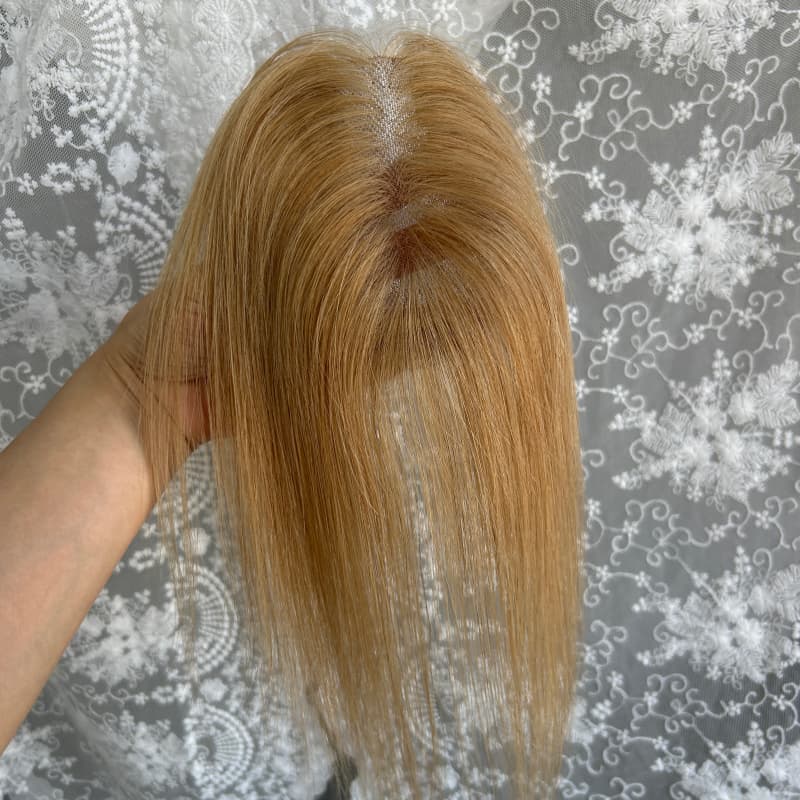 Ultra-thin lace human hair topper, 7x11 cm base, color #27, product photo 10