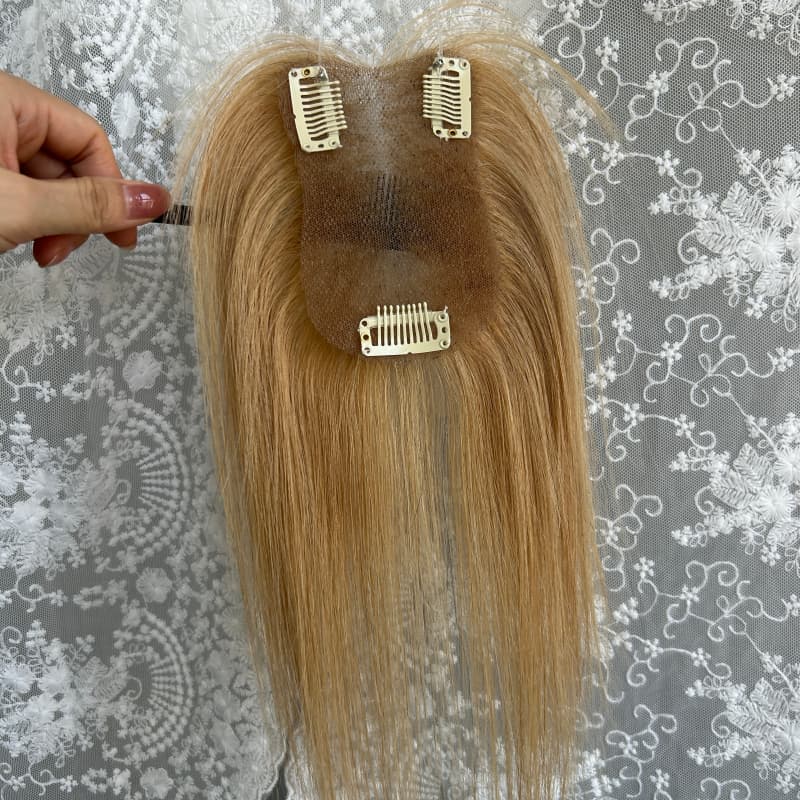 Ultra-thin lace human hair topper, 7x11 cm base, color #27, product photo 12