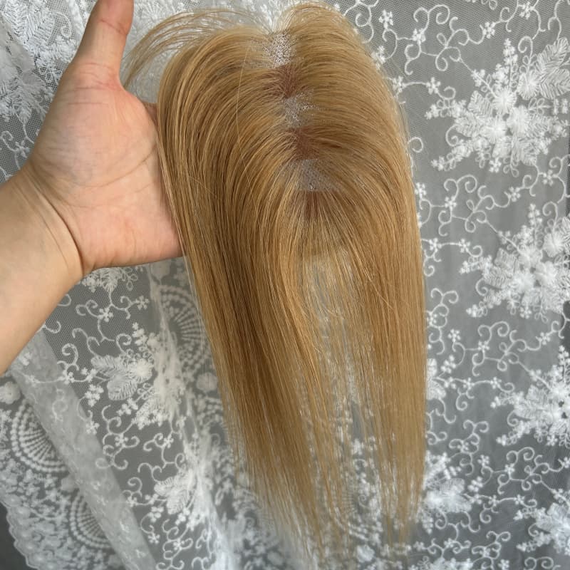 Ultra-thin lace human hair topper, 7x11 cm base, color #27, product photo 2