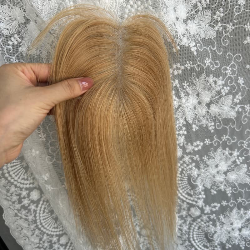 Ultra-thin lace human hair topper, 7x11 cm base, color #27, product photo 3