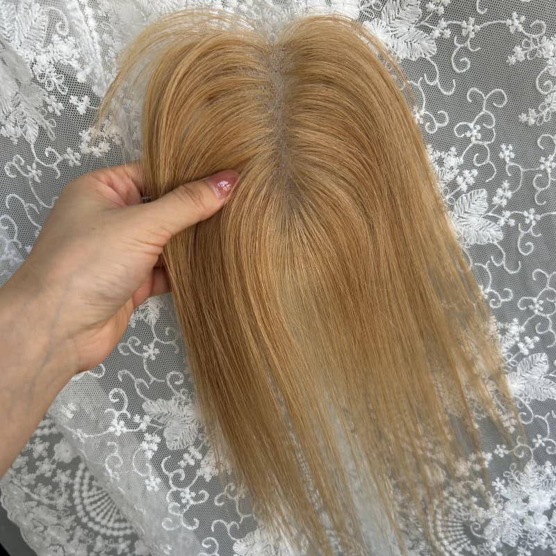 Ultra-thin lace human hair topper, 7x11 cm base, color #27, product photo 4