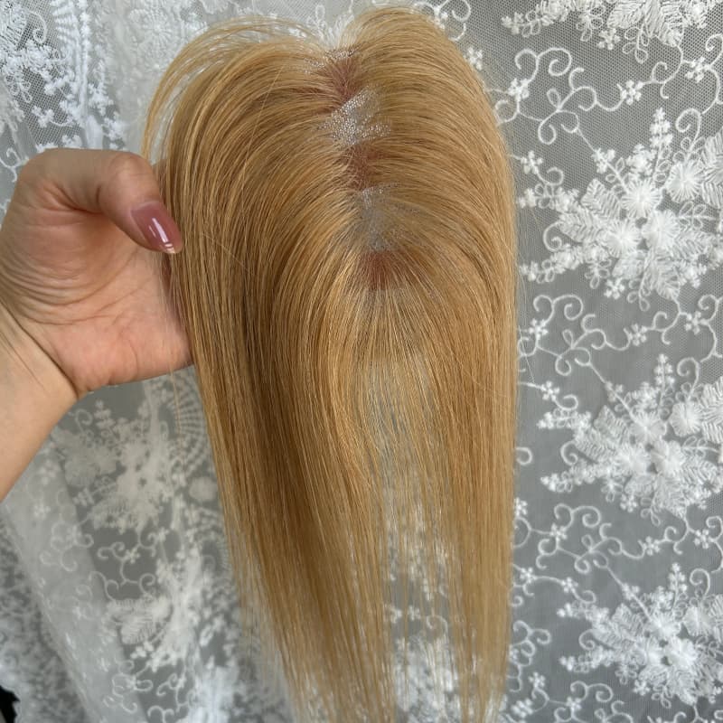 Ultra-thin lace human hair topper, 7x11 cm base, color #27, product photo 6