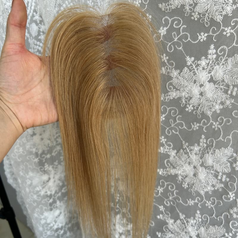 Ultra-thin lace human hair topper, 7x11 cm base, color #27, product photo 7