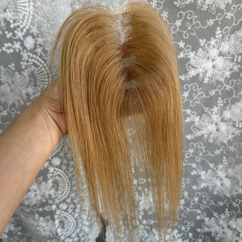 Ultra-thin lace human hair topper, 7x11 cm base, color #27, product photo 8