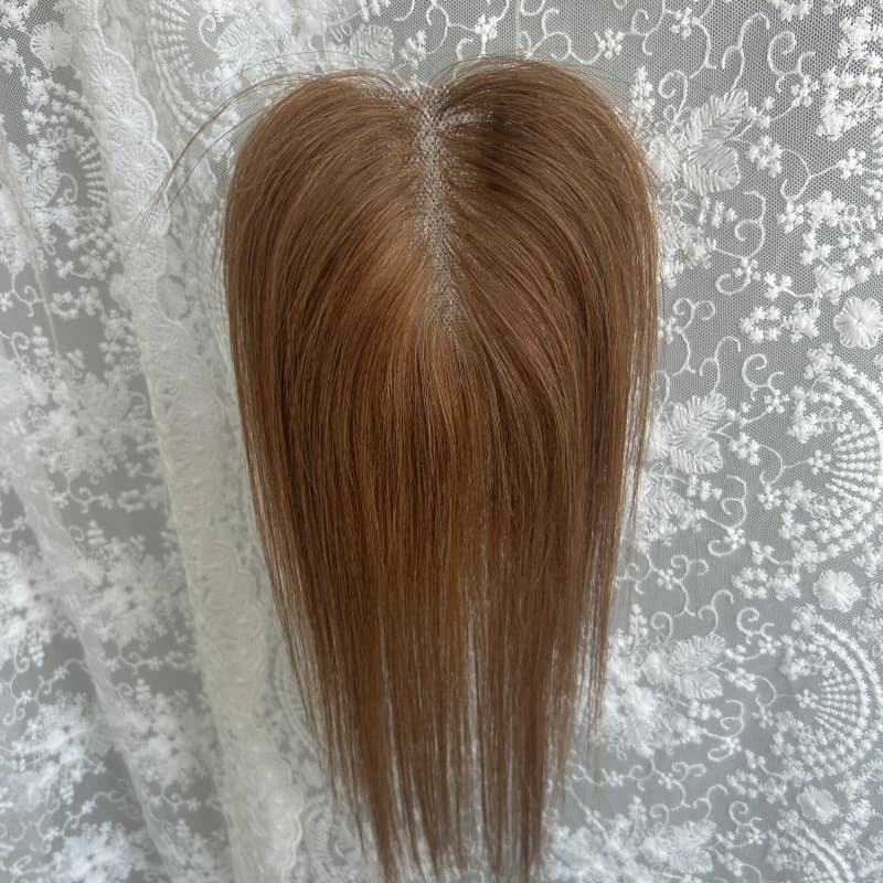 Ultra-thin lace human hair topper, 7x11 cm base, color #4, product photo 3
