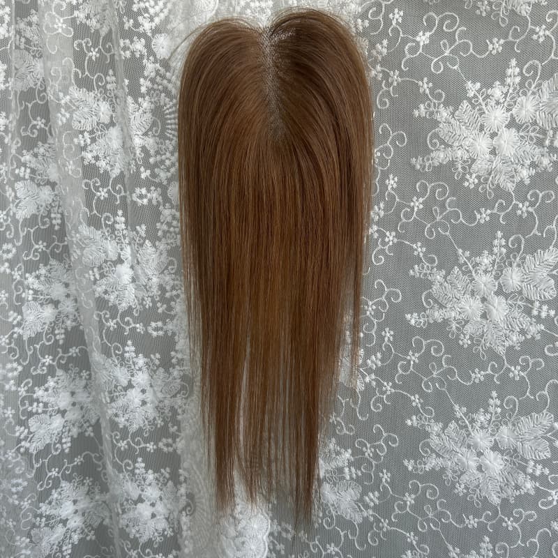 Ultra-thin lace human hair topper, 7x11 cm base, color #4, product photo 7
