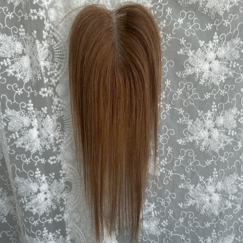 Ultra-thin lace human hair topper, 7x11 cm base, color #4, product photo 9