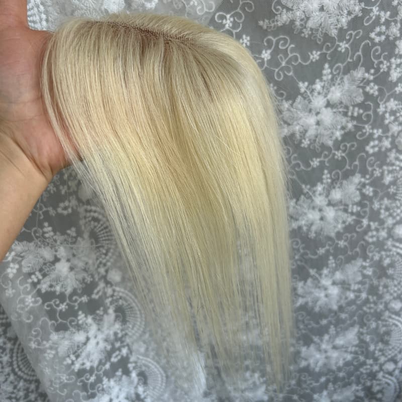 Ultra-thin lace human hair topper, 7x11 cm base, color #613, product photo 8