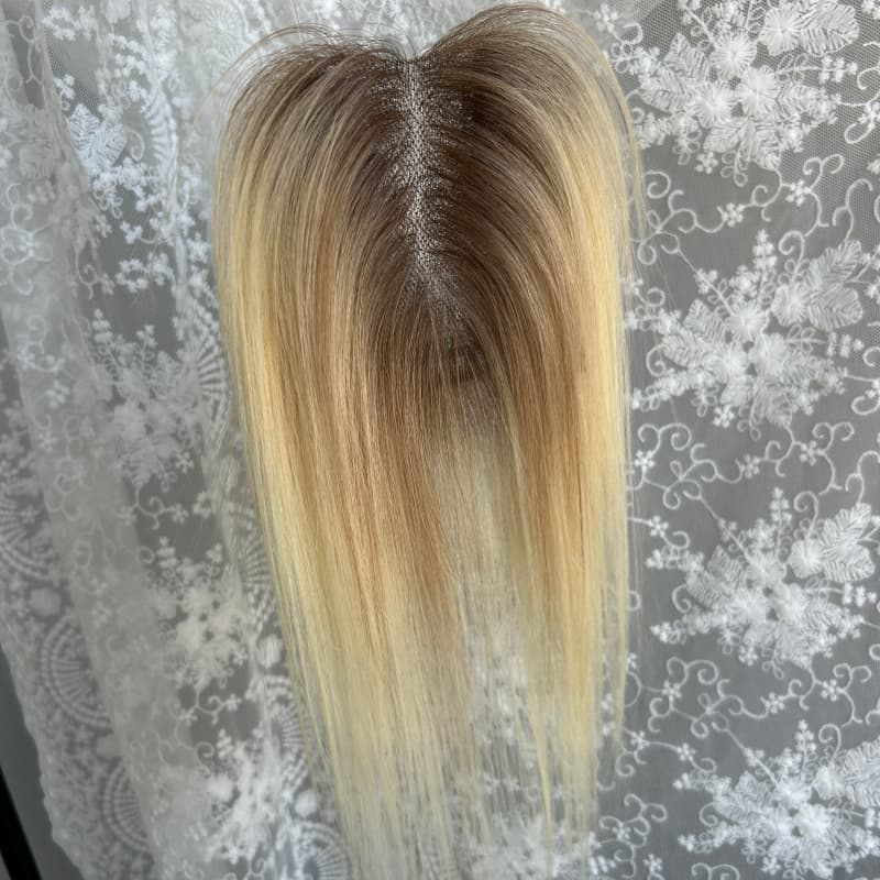 Ultra-thin lace human hair topper, 7x11 cm base, color 8-613, product photo 7